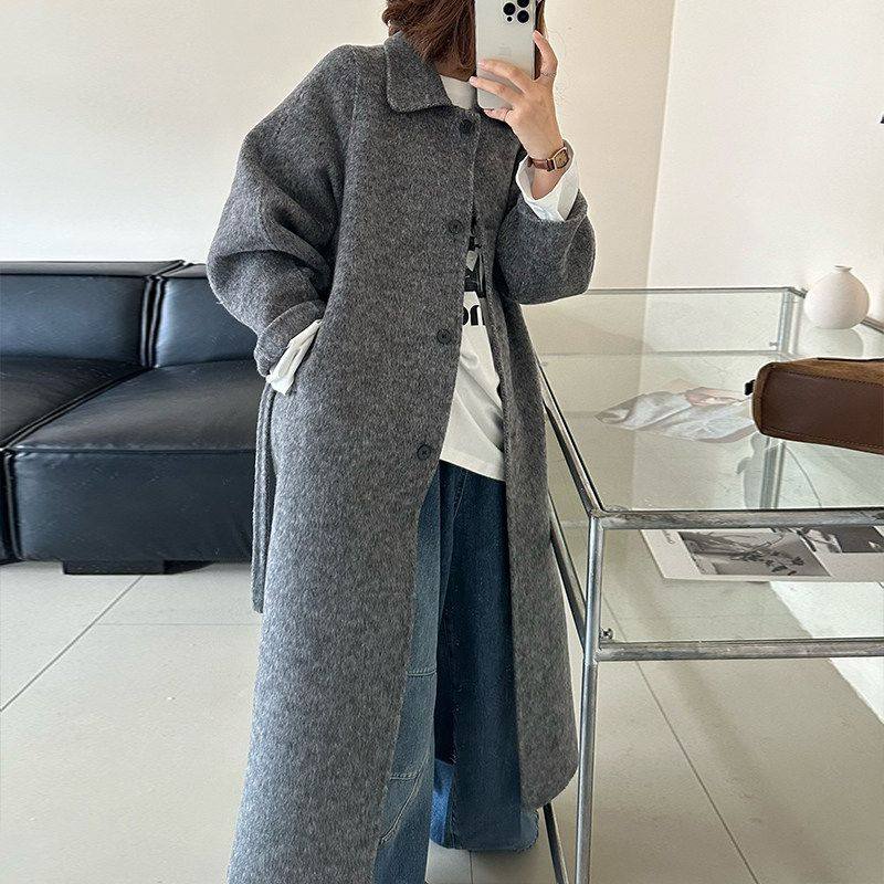 时尚百搭2025秋冬季羊绒外套女高级感中长款双面羊毛呢子大衣,淘宝优惠券,粉丝福利购,淘宝优惠卷