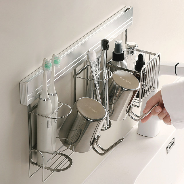 Ins style stainless steel storage toothbrush holder mouthwash cup