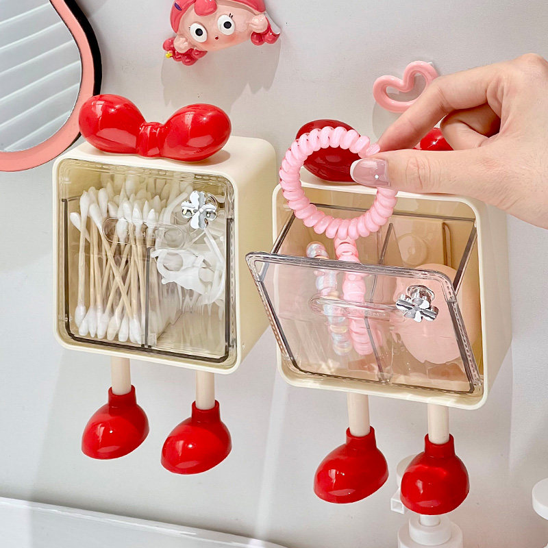 卫生间镜柜里收纳盒化妆棉洗脸巾整理盒壁挂透明棉签盒口红置物架,淘宝优惠券,粉丝福利购,淘宝优惠卷