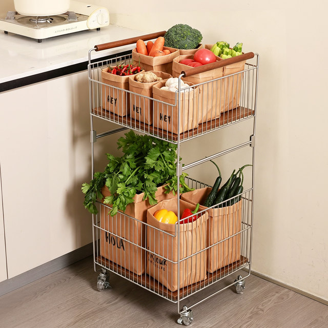 Kitchen vegetable storage removable vegetable rack
