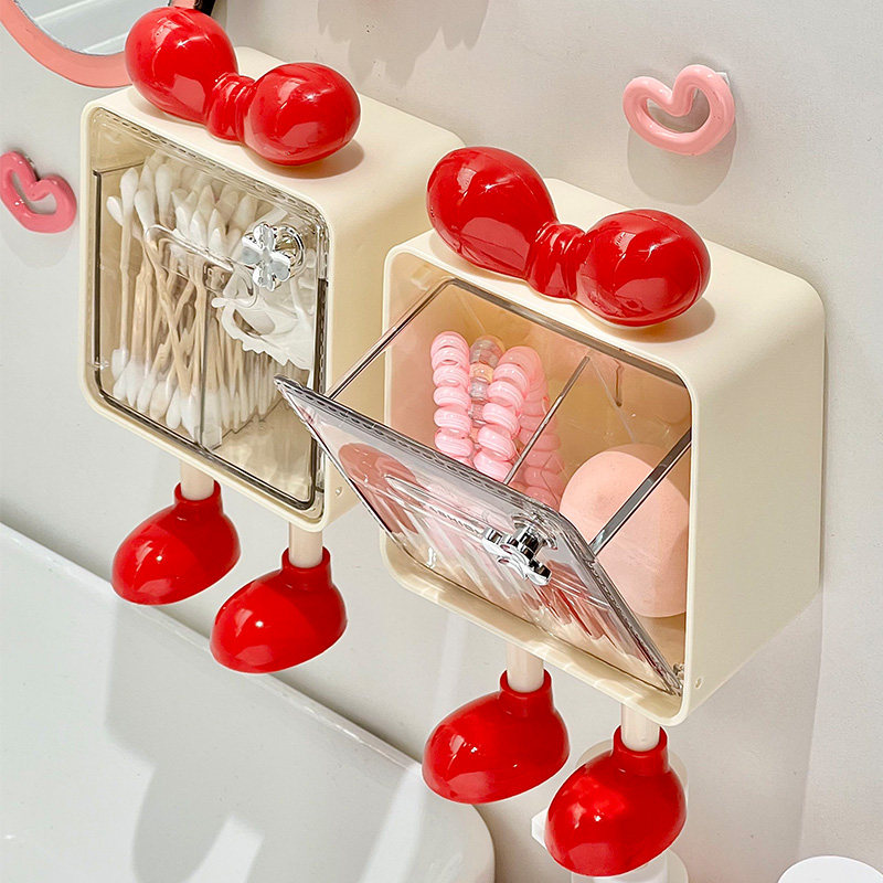 卫生间镜柜里收纳盒化妆棉洗脸巾整理盒壁挂透明棉签盒口红置物架,淘宝优惠券,粉丝福利购,淘宝优惠卷