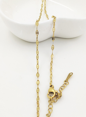 保色欧美镀金钛钢项链