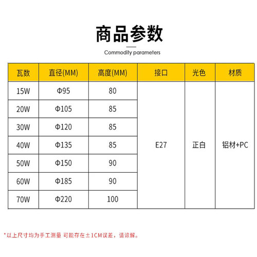 飞碟led节能灯超亮灯泡e27螺口螺旋家用厂房卧室仓库60瓦暖黄白光 - 图1