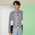 GXG Men [Shangpin] Mùa thu nam Thời trang Colorblock Áo cardigan Chữ thêu hàng dệt kim Thời trang cardigan - Cardigan