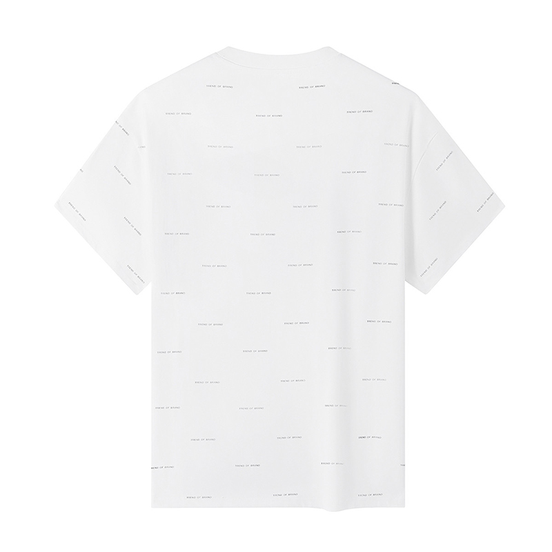 【新品】GXG男装夏季经典休闲潮流白色宽松圆领短袖T恤男潮-图0