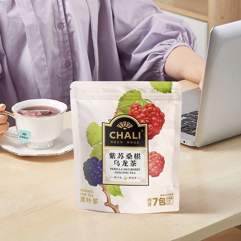 【百亿补贴】CHALI紫苏桑葚乌龙茶清润夏日必备水果茶7包可冷泡茶 - 图1
