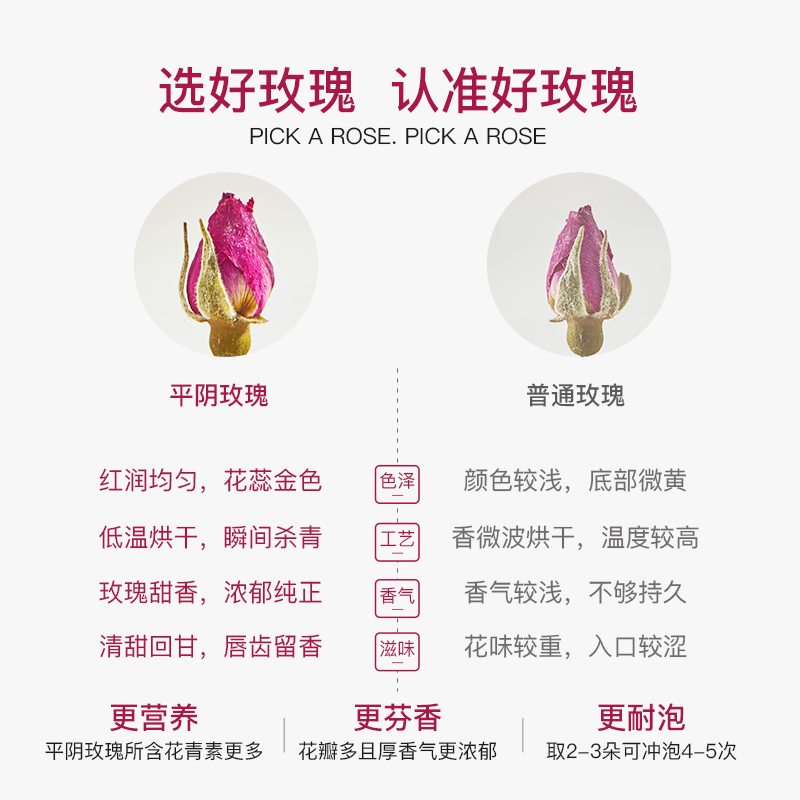 HALI玫瑰花茶大朵玫瑰花干花瓣花茶