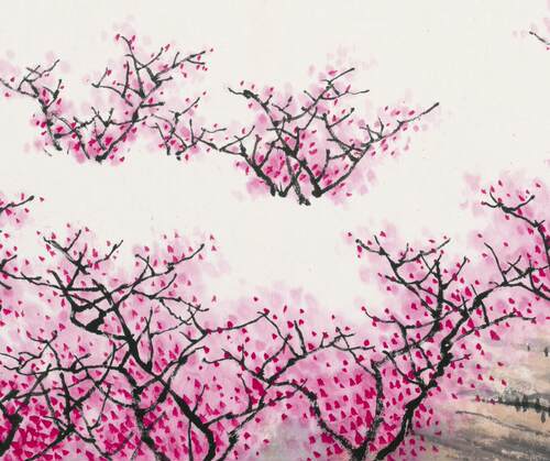 古塞春晖白雪石长城国画水墨山水画中式客厅装饰挂画微喷宣纸画心 - 图0