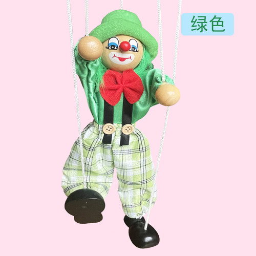 儿童提线小木偶鸵鸟拉线手工娃娃木偶怀旧幼儿园益智玩具圣诞节 - 图1