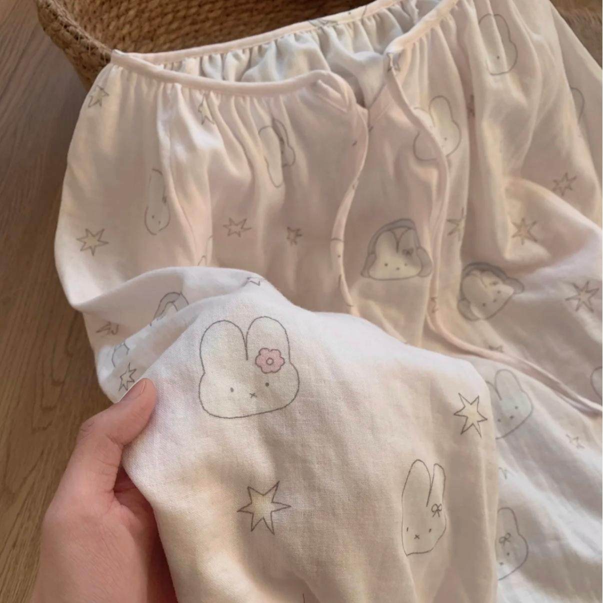 长袖睡裙A类100棉全棉双层纱睡衣纯棉纱布月子家居服亲肤透气卡通,淘宝优惠券,粉丝福利购,淘宝优惠卷