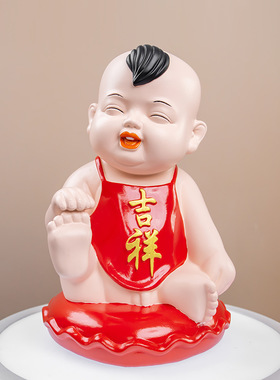 金童玉女福娃摆件婚庆礼品宝宝家居中式祈福树脂摆件送朋友好礼