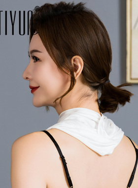 四季戴真丝针织磁吸扣三角丝巾女