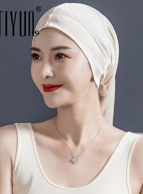 四季晚上睡觉防发乱桑蚕丝睡帽女
