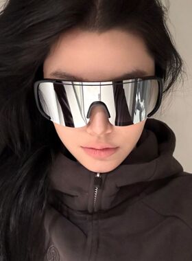 赛博朋克未来感方形连体墨镜男女