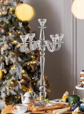 水晶蜡烛台样板房婚庆餐桌蜡烛台