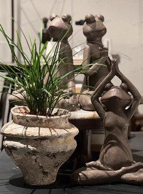 瑜伽青蛙王子会所艺术摆件