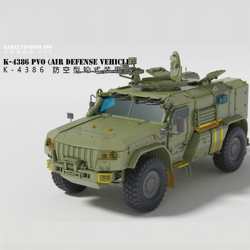 3G模型 RPG拼装战车 35009台风-VDV K-4386防雷装甲车防空型1/35-图0