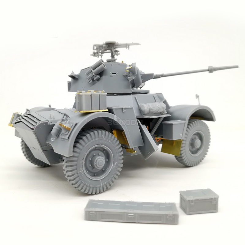 3G模型 壁虎拼装坦克 35GM0011 英国戴姆勒装甲车Mk.I半内构1/35 - 图0