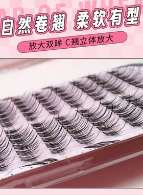 假睫毛女自然仿真纯欲妈生感极细黑梗化妆师不免胶太阳花假睫毛