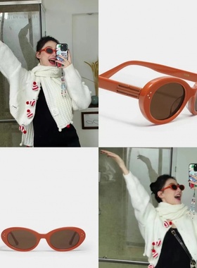 高级感时尚红色椭圆形