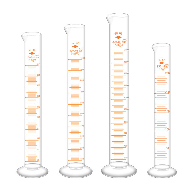 天玻玻璃量筒25ml50ml100ml250ml500ml1000mlA级过检玻璃材质包邮 - 图0