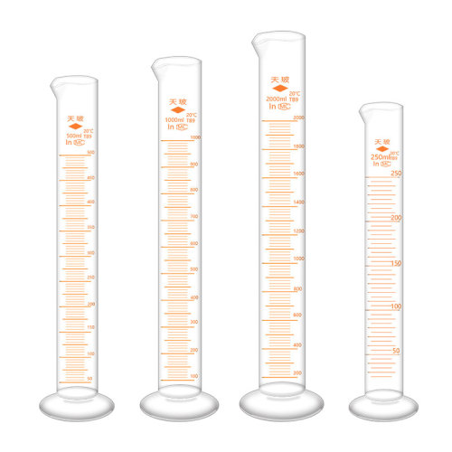 天玻玻璃量筒25ml50ml100ml250ml500ml1000mlA级过检玻璃材质包邮