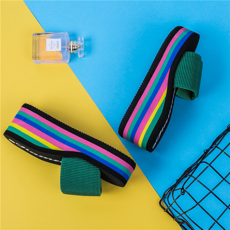 鞋拖女2025夏新款外穿厚底坡跟一字拖鞋松糕女鞋海边沙滩拖凉拖鞋,淘宝优惠券,粉丝福利购,淘宝优惠卷