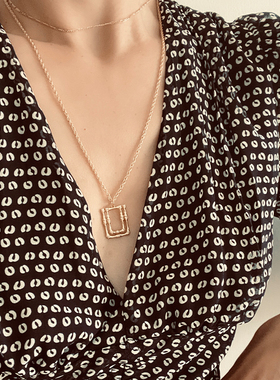 欧美叠带款轻奢设计感竹节项链