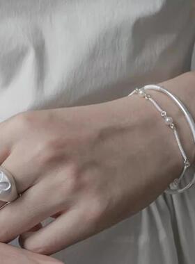 一寸十里远山花丝珍珠手链冷清感