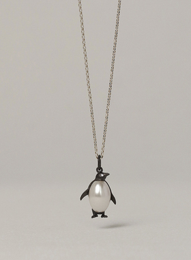 椿屿纯银帝企鹅仿珍珠项链礼物