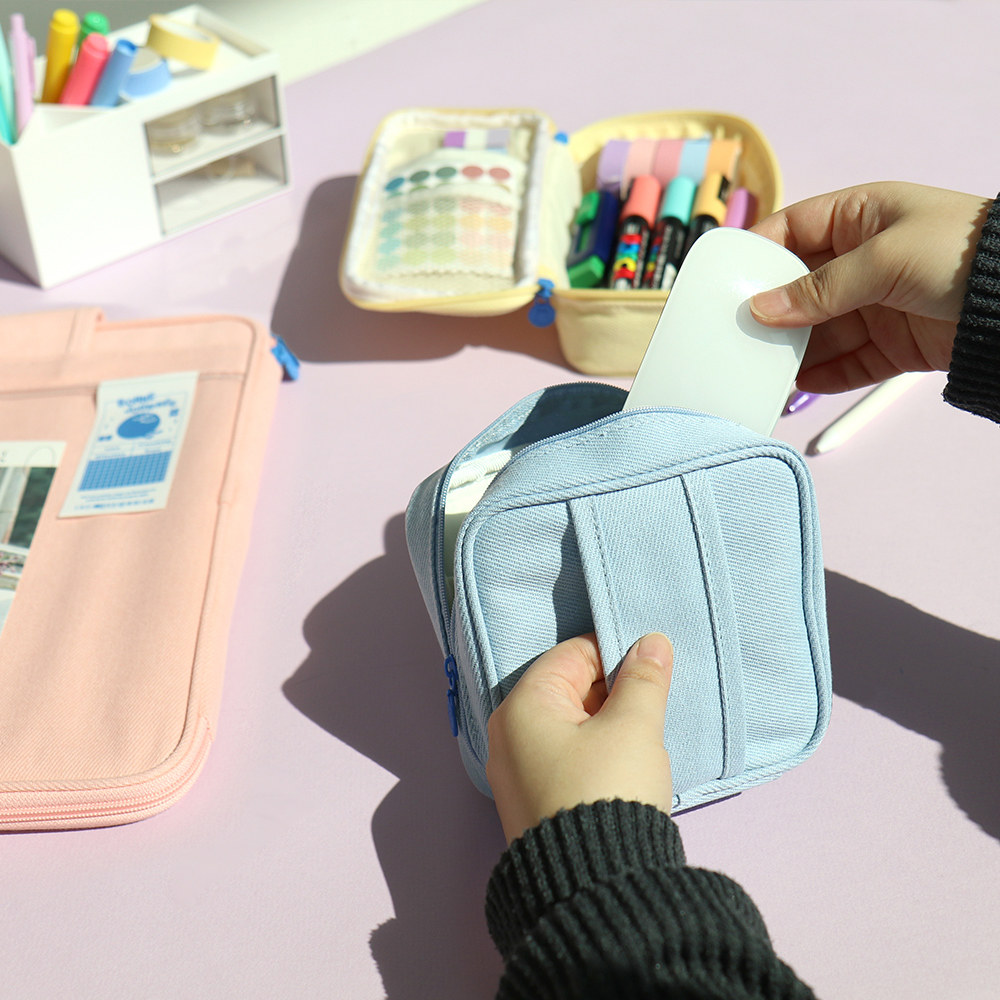 韩国bfancy糖果色大容量方形旅行化妆包女卫生棉包防震数码收纳包,淘宝优惠券,粉丝福利购,淘宝优惠卷