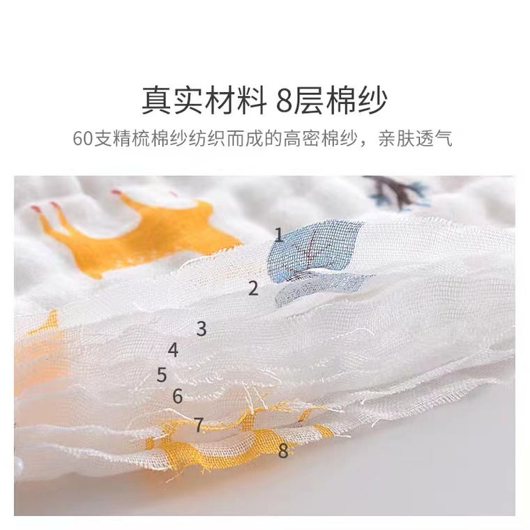 Baby bib pure cotton gauze saliva towel newborn male and female baby children waterproof anti-vomiting bib enlarged bib
