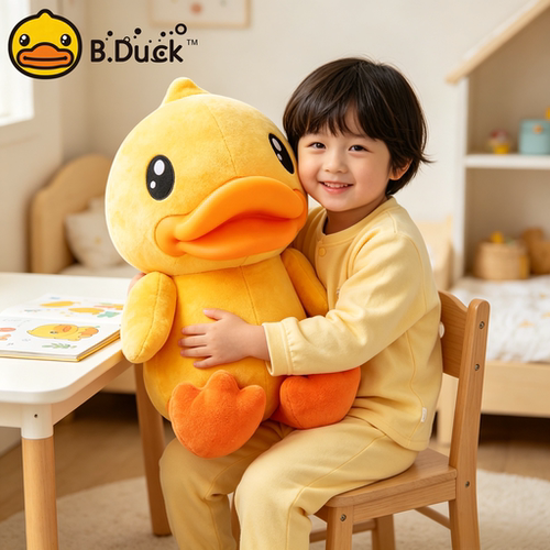 B.Duck小黄鸭可爱儿童布绒布偶公仔毛绒可爱娃娃玩具玩偶生日礼物 - 图2