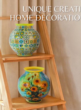 客厅拼图花瓶3D益智摆件