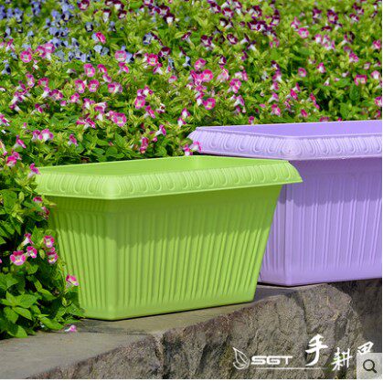 花盆长方形种菜盆塑料长方形花盆花槽 阳台种菜盆 带隔水板大号 - 图2