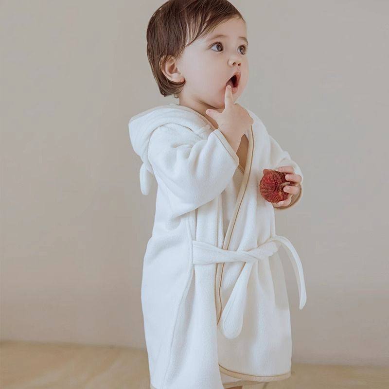 宝宝睡袍秋冬款2025新款洋气儿童秋装家居袍男女童简约法兰绒睡袍,淘宝优惠券,粉丝福利购,淘宝优惠卷