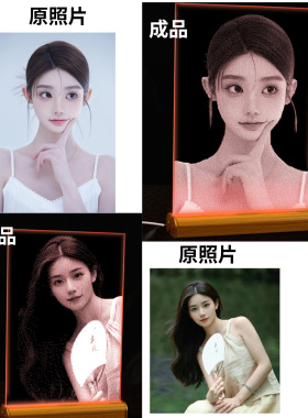 可画锤子画玻璃画定制真人照片