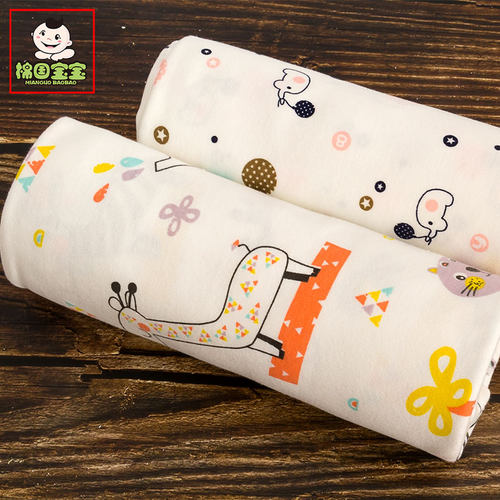 纯棉布料 宝宝婴儿A类衣服面料儿童卡通花布针织棉全棉 棉布布料 - 图1