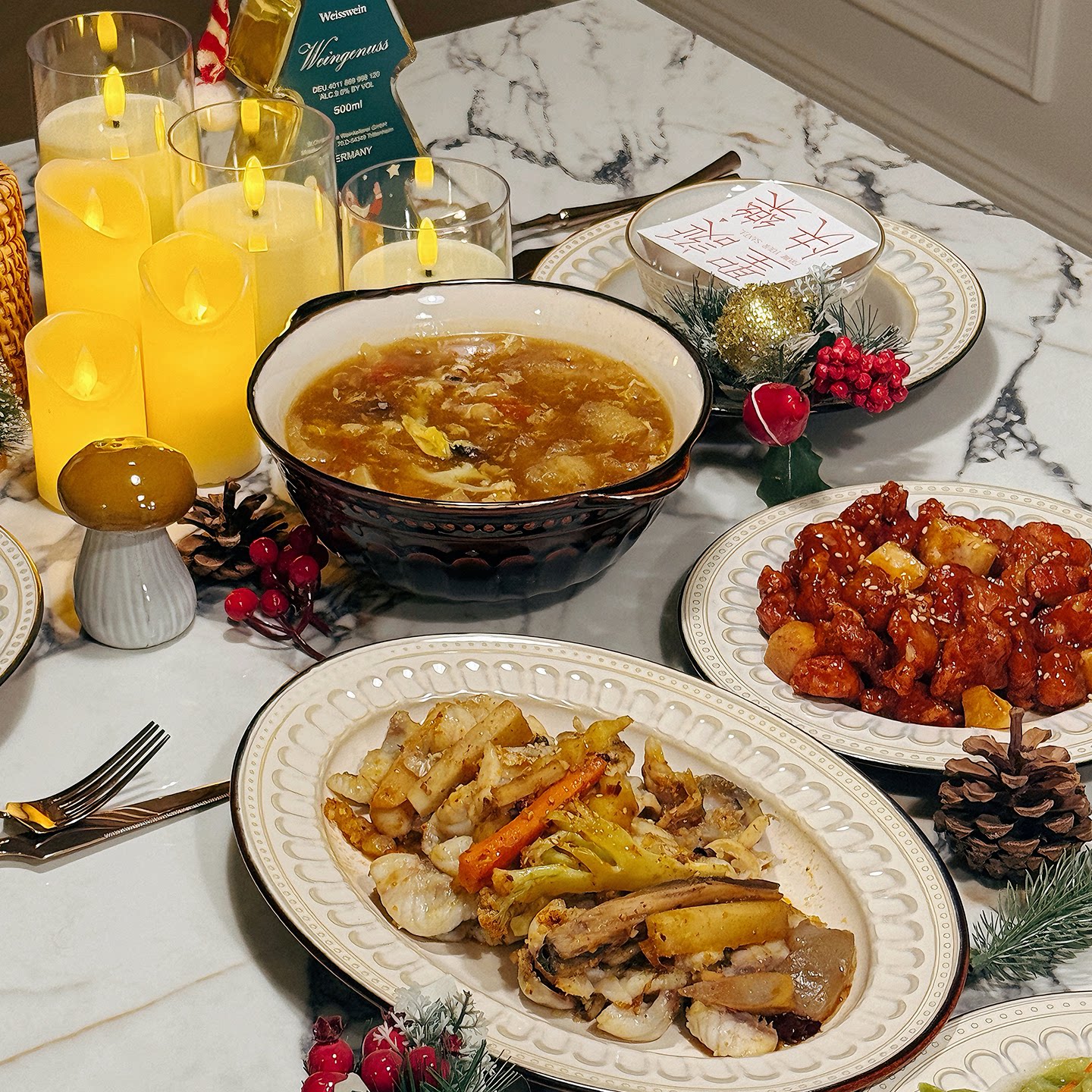 釉下彩2025新款碗碟套装家用法式窑变餐具乔迁送礼饭碗菜盘子组合