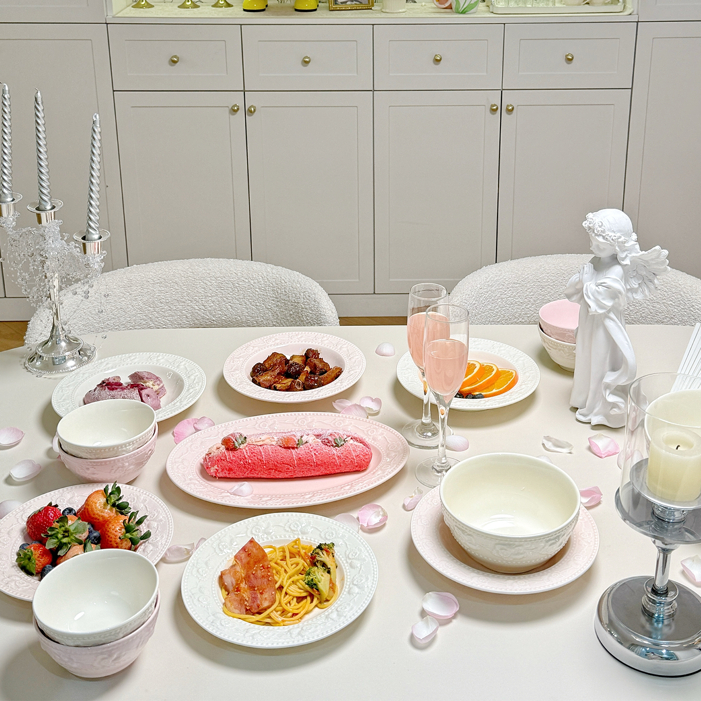 2026新款碗碟套装家用釉下彩法式餐具高颜值陶瓷碗盘乔迁新婚碗具