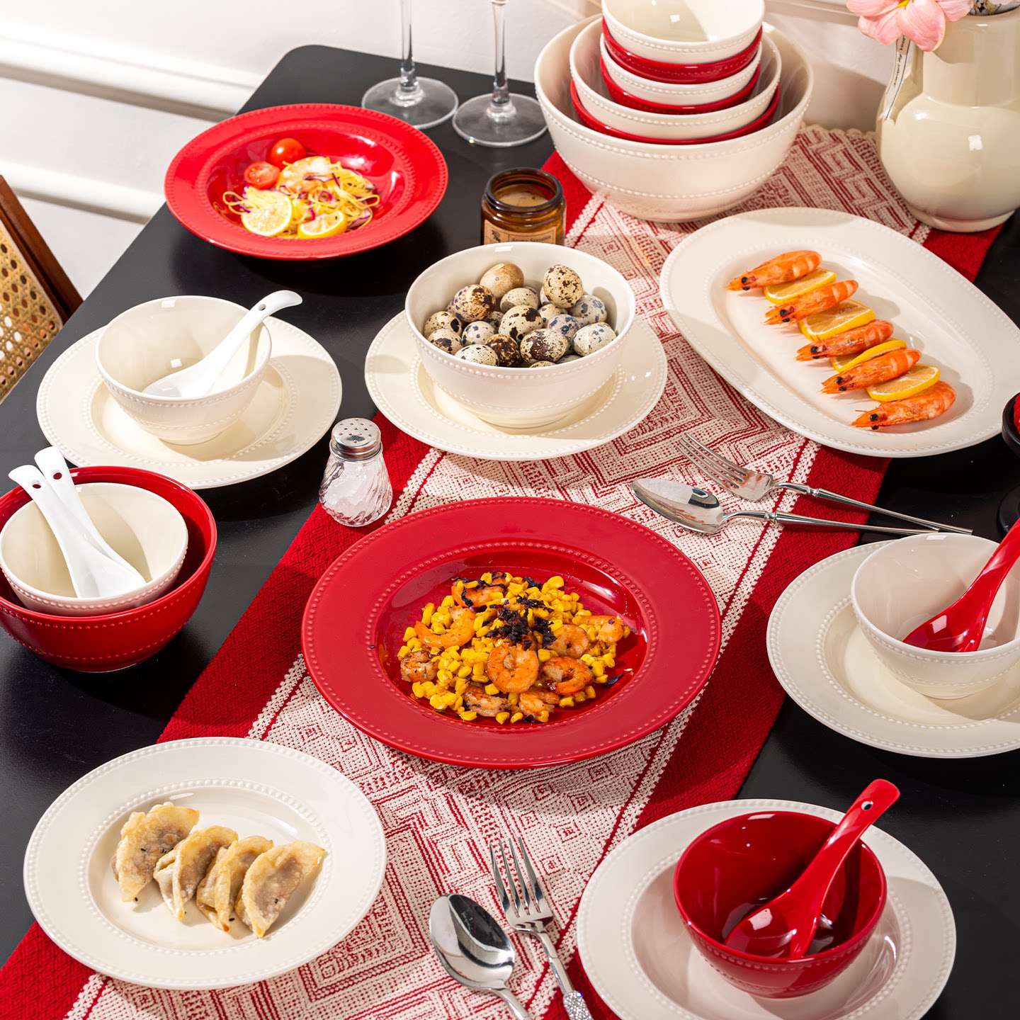 2026新款碗碟套装家用高温釉下彩餐具简约乔迁新居新婚礼物碗组合