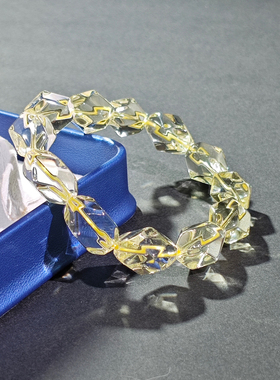 纯天然柠檬色黄水晶手链微棉女款富贵转运石节日礼物【多图实拍】