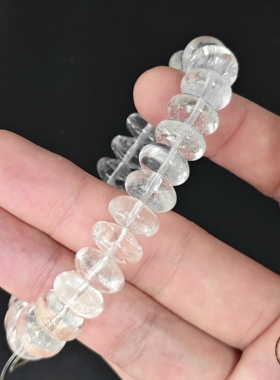 天然白水晶飞碟珠手串 2026年夏季新款饰品手链 女款节日生日礼物