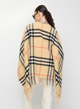 羊绒羊毛混纺斗篷BURBERRY
