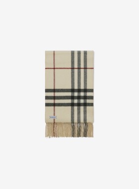 双面两用格纹羊绒围巾BURBERRY