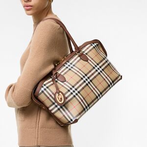 【新款】BURBERRY女士 小号格纹拉链托特包 81290481