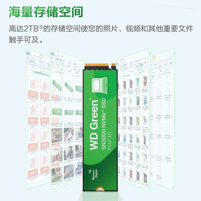 WD西部数据固态硬盘1t 500G西数M.2笔记本2t SSD台式电脑SN3000 - 图1