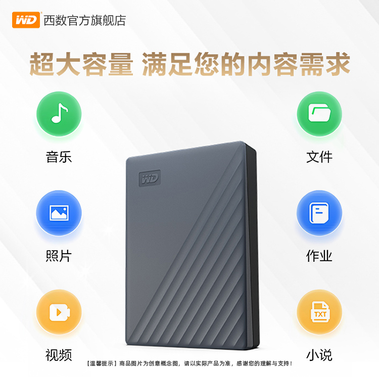 WD西部数据移动硬盘5t原装type-c电脑手机平板外置6t加密存储正品 - 图2