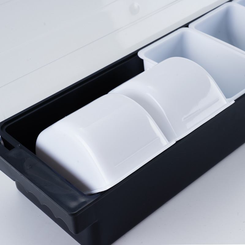 塑料调料盒调味奶茶三格四格五格六格配料盒水果保鲜盒调味盒带盖 - 图0