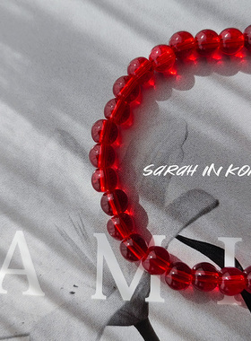 新年红色珠子手链韩国